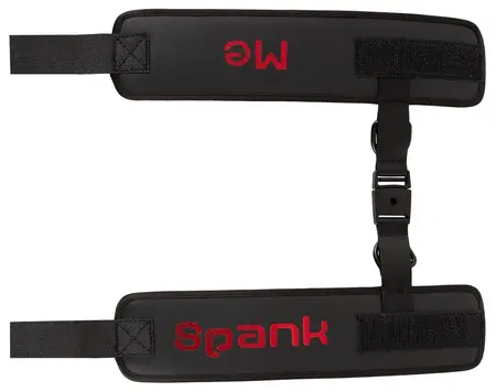 Bad Kitty Adjustable Soft Handcuffs with Strap - Black & Red Design