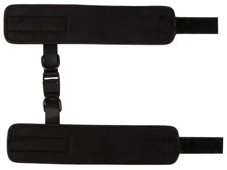 Bad Kitty Adjustable Soft Handcuffs with Strap - Black & Red Design