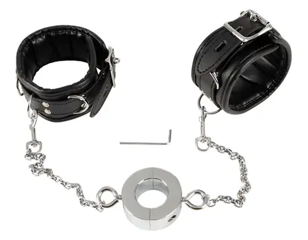 You2Toys Steel Dual Chain System - Adjustable Cuffs & 6 cm Ring Set