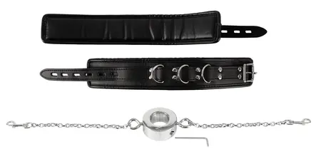 You2Toys Steel Dual Chain System - Adjustable Cuffs & 6 cm Ring Set