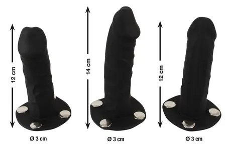 Bad Kitty pojas 2XL - podesivi komplet u izgledu kože sa 3 silikonska dodatka