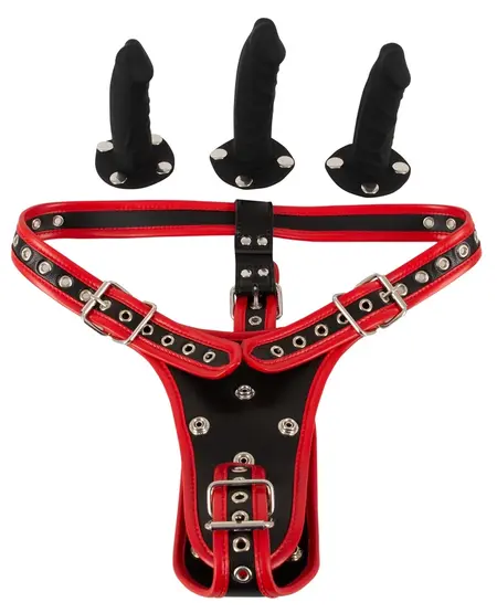 Bad Kitty strap-on pojas L/XL podesiv sa 3 silikonska dodatka