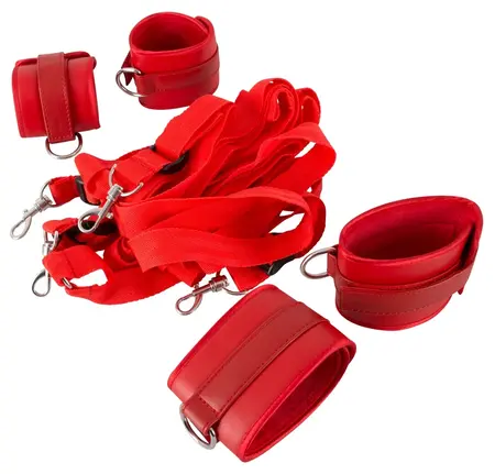 Bad Kitty podesivi set traka za krevet za bondage sa mekim lisicama 180cm