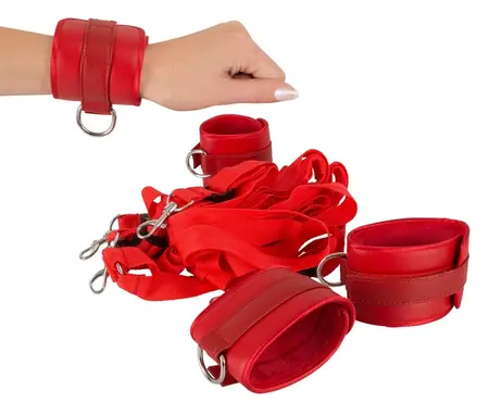 Bad Kitty podesivi set traka za krevet za bondage sa mekim lisicama 180cm