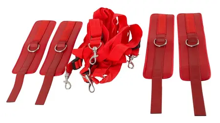 Bad Kitty podesivi set traka za krevet za bondage sa mekim lisicama 180cm
