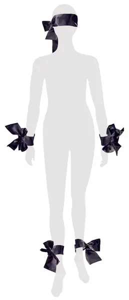 Bad Kitty Satin Ribbon Set 5 pcs Black Elegant Restraint System