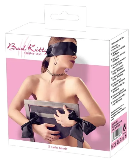 Bad Kitty Satin Ribbon Set 5 pcs Black Elegant Restraint System