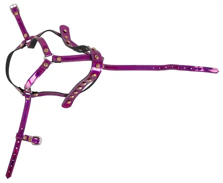 ZADO Head Harness Metallic Fuchsia Adjustable with Rhinestone Accents