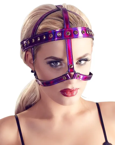 ZADO Head Harness Metallic Fuchsia Adjustable with Rhinestone Accents