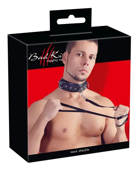 ZADO Adjustable PU Collar with Decorative Spikes & Detachable Leash 112cm