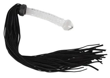 Bad Kitty stakleni flogger - bič sa staklenom drškom sa dve funkcije 64 cm