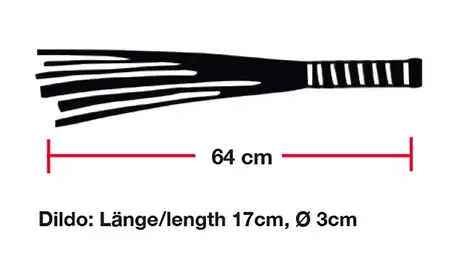 Bad Kitty stakleni flogger - bič sa staklenom drškom sa dve funkcije 64 cm