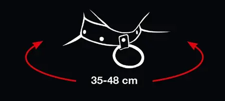 Bad Kitty podesiva crna i crvena ogrlica sa kompletom povodca 35-48 cm