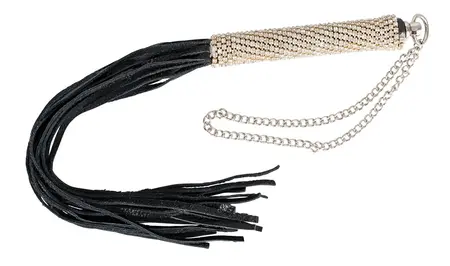 You2Toys mini flogger sa rhinestone drškom, 40 cm, crni