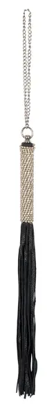 You2Toys mini flogger sa rhinestone drškom, 40 cm, crni