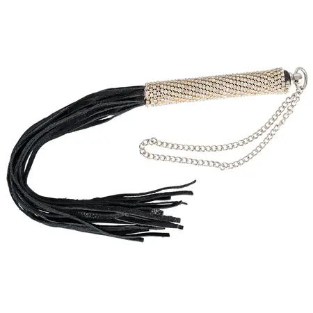 You2Toys mini flogger sa rhinestone drškom, 40 cm, crni