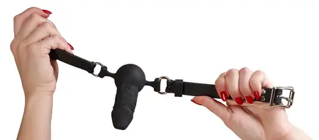 You2Toys Silikonska Comfort Gag Lopta sa Anatomskim Oblikom, Crna, Podesiva