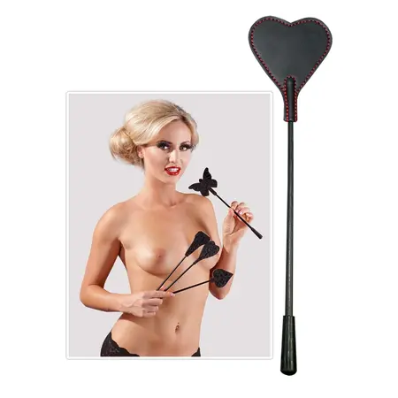 You2Toys Heart Mini Crop Crno-Crveni 25cm sa Veštačkim Krznom i Izgledom Kože