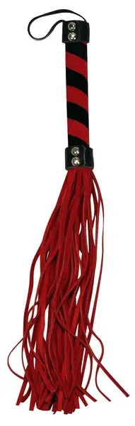 You2Toys Crveni i Crni Mini Flogger sa Tekstilnom Drškom 38cm