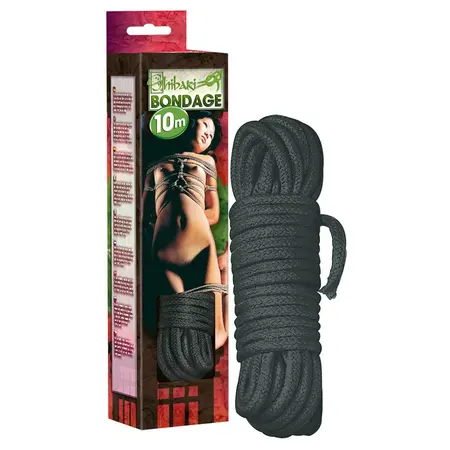 ZADO Bondage Uže Pamučno 10m Crno - Izdržljivi Pleteni Dizajn