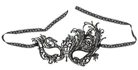 Cottelli Collection Izvezena maska za oči Elegantna crna čipkana dizajn
