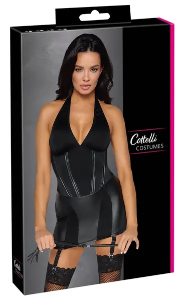 Cottelli Costumes Dominatrix haljina L Mat izgled, podesivi halter kroj