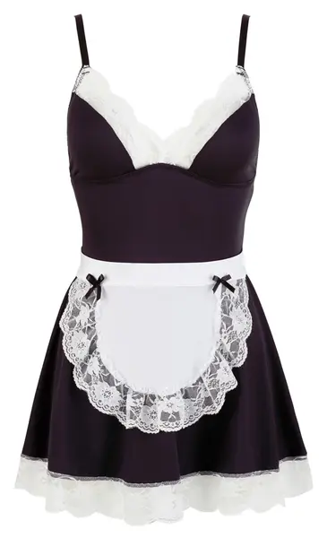 Cottelli Collection Maid Dress XL Klasična Crno-Bela Podesivo Prijanjanje
