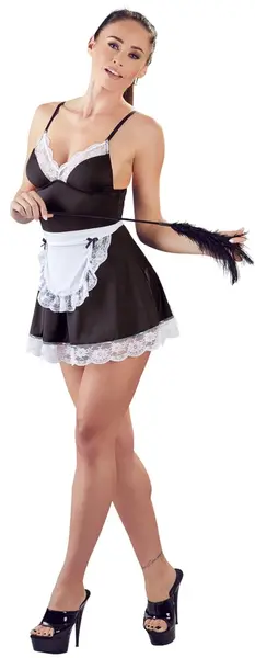Cottelli Collection Maid Dress L Klasična Crno-Bela Podesivo Prijanjanje