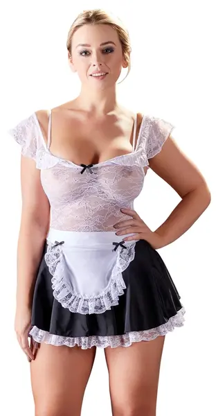 Cottelli Collection Haljina Inspirisana Sobarskom Uniformom L Podesiva Čipka i Kecega