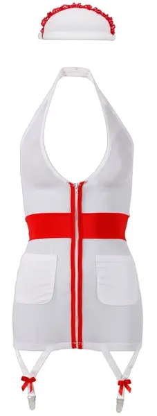 Cottelli Collection Medicinska Uniforma L Intimni Kostim Set Bela/Crvena