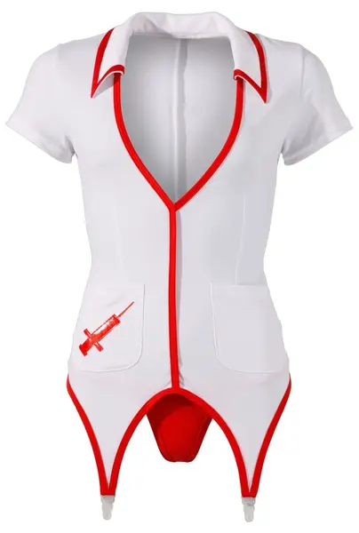 Cottelli Collection Uniforma Medicinske Sestre XL - Bela i Crvena, Kratki Rukavi