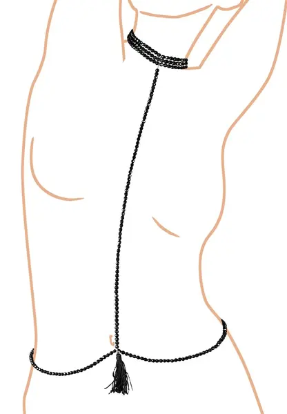 Cottelli Collection Set Ogričice i Bikini Lanca, Podesivi, Biserni Izgled