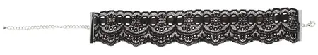 Black Level Elegantna čipkana ogrlica sa podesivim lancima 30-45cm