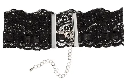Black Level Elegantna čipkana ogrlica sa podesivim lancima 30-45cm