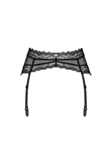 Obsessive Medilla Black Suspender Belt M/L - Adjustable, Sheer Lace