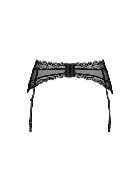 Obsessive Medilla Black Suspender Belt M/L - Adjustable, Sheer Lace