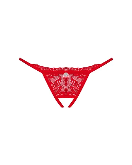 Obsessive Chilisa Thong XS/S - Floral Lace, Heart Pendant Detail
