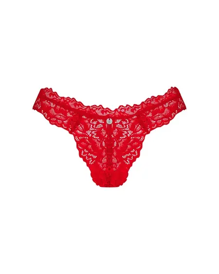 Obsessive Amor Cherris Lace Thong L/XL Red Floral Elegant Design
