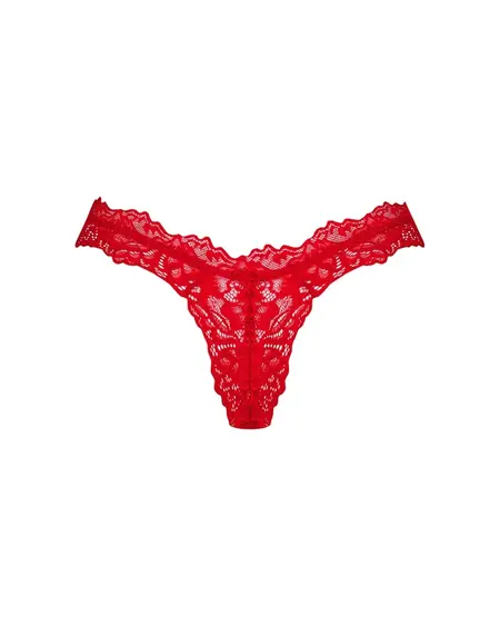 Obsessive Amor Cherris Red Lace Thong S/M Elegant Detail