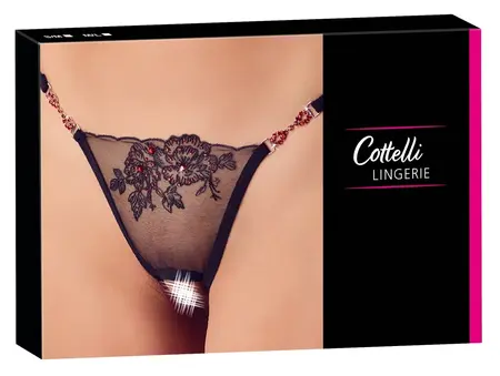 Cottelli Collection Vezeni tregeri sa crvenim draguljima S/M