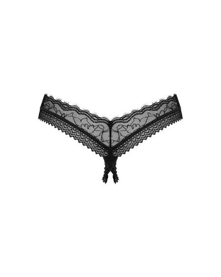 Obsessive Medilla čipkane gaćice XL/2XL otvorenog međunožja crne