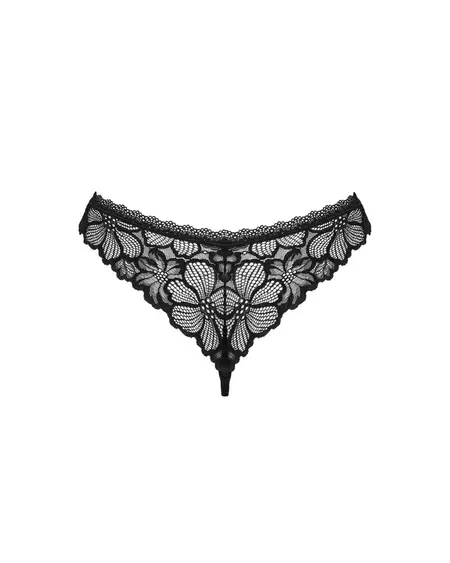 Obsessive Serafia Women’s Lace Thong XL/2XL Black Floral Design