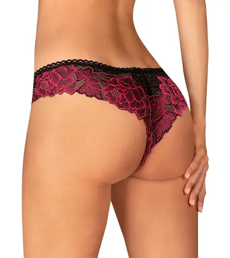 Obsessive Rosenty Lace Panties Black/Rose Gold M/L Soft Comfort Fit