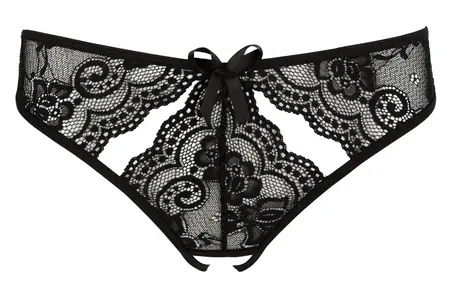 Cottelli Collection Crne čipkane otvorene gaćice S – Elegantan dizajn sa izrezima