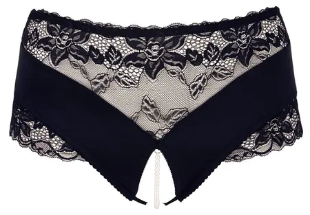 Cottelli Collection Biserne gaćice crne XL sa čipkanim detaljem