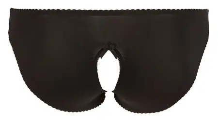 Cottelli Collection Gaćice bez međunožja 2XL sa čipkanim dizajnom Crna