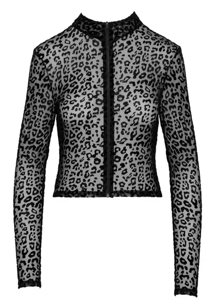 Noir Handmade Top Leo XL - Poluprovidna mreža, leopard uzorak