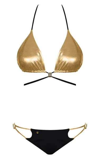 Obsessive Goldivia Bikini Set M Gold-Black | Shiny Swimwear 2022