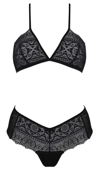 Passion Kerria Bikini Set L/X - Eco Collection, Lace, Black
