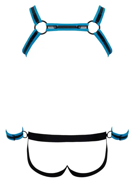 Svenjoyment BONDAGE Muški Jock Set Crna/Plava 2XL Neopren Završna Obrada